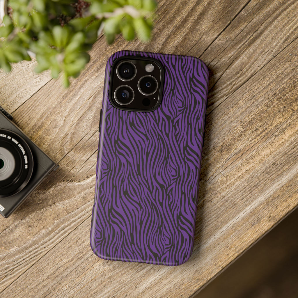 Purple Zebra Tough Phone Case for iPhone, Galaxy, or Google Pixel