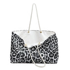 Leopard Eco Friendly Weekender Bag, Travel Tote, Beach Bag