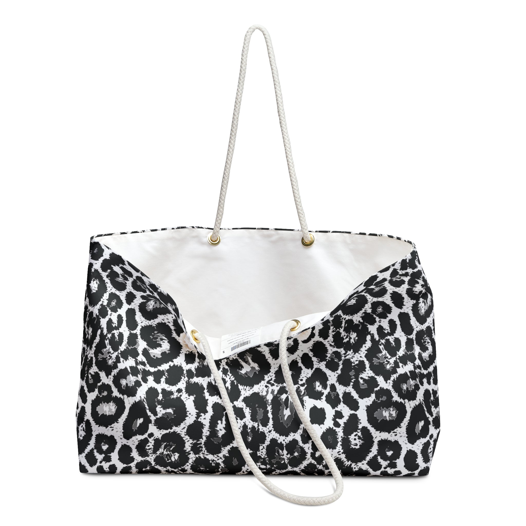 Leopard Eco Friendly Weekender Bag, Travel Tote, Beach Bag