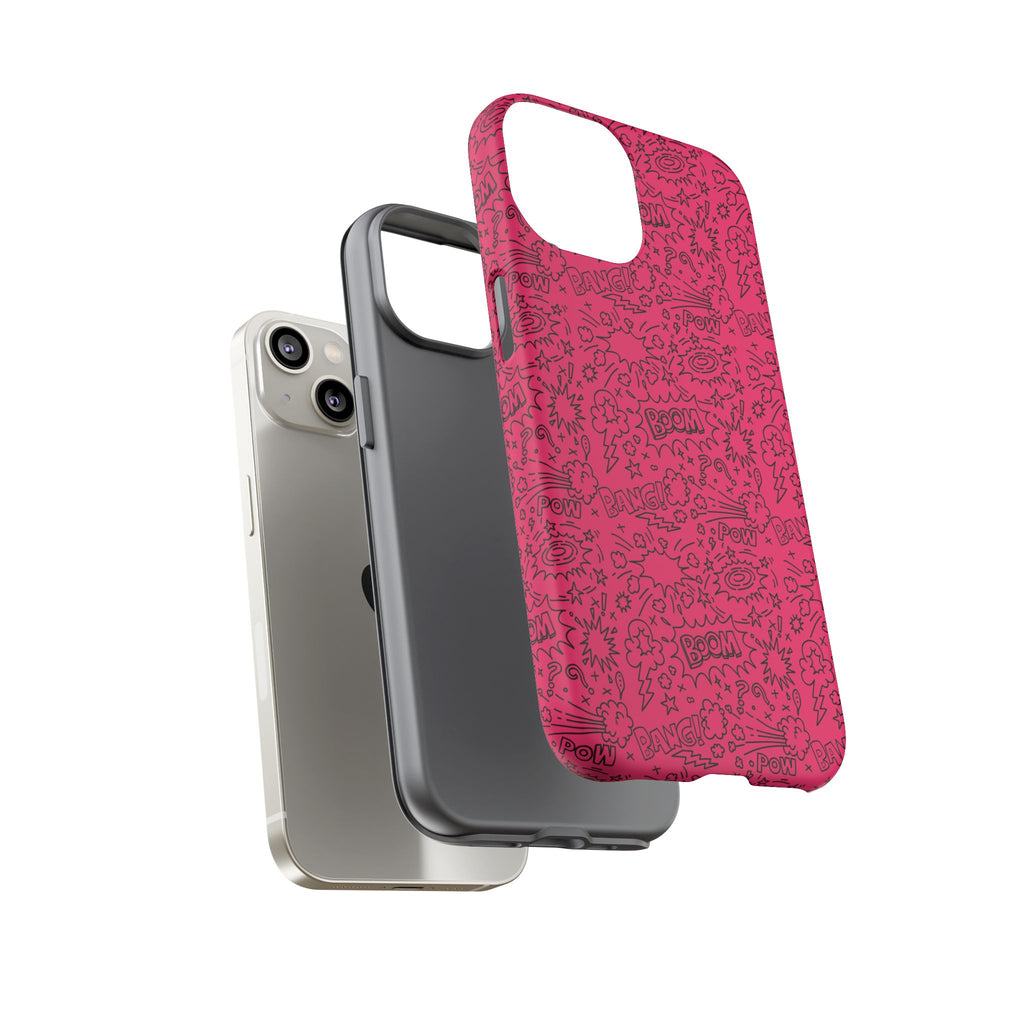 Pink Wow Tough Case for iPhone, Galaxy, or Google Pixel