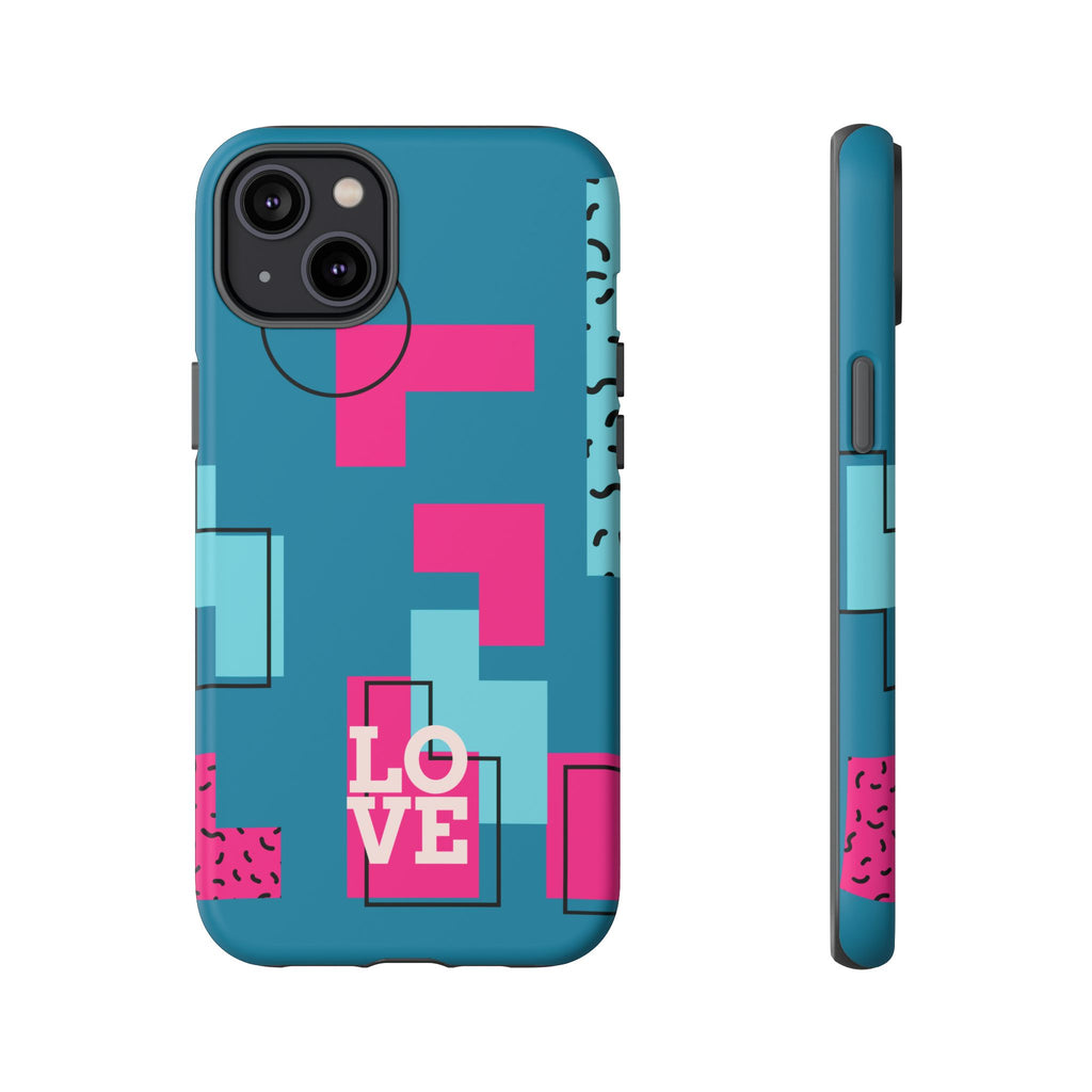 LOVE Teal Green Tough Phone Case for iPhone, Galaxy, or Google Pixel