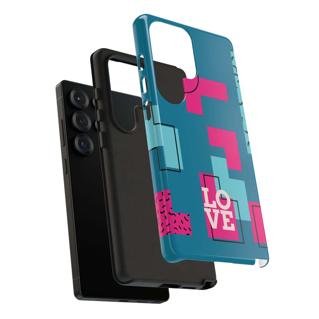 LOVE Teal Green Tough Phone Case for iPhone, Galaxy, or Google Pixel