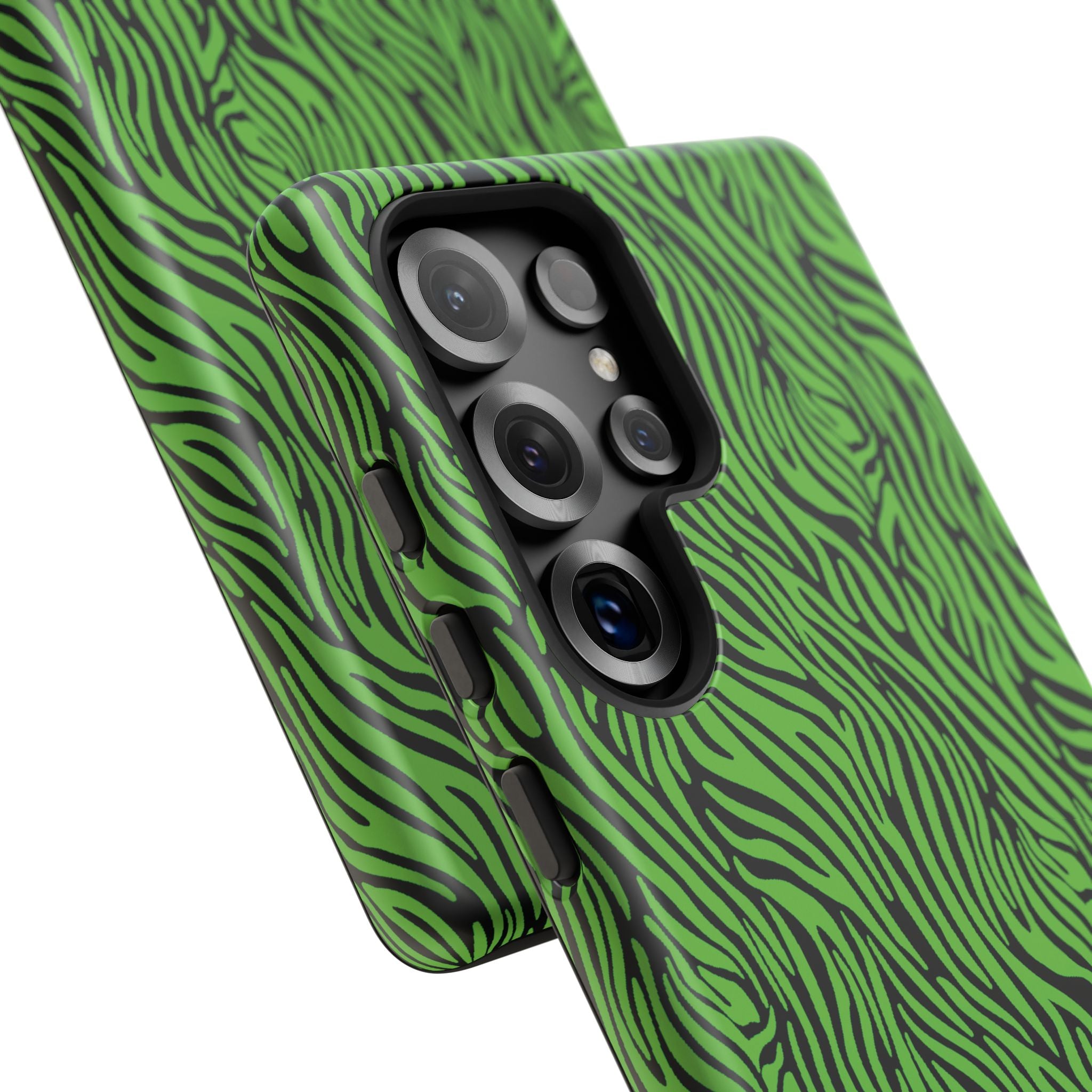 Neon Green Zebra Tough Phone Case iPhone, Galaxy, or Google Pixel