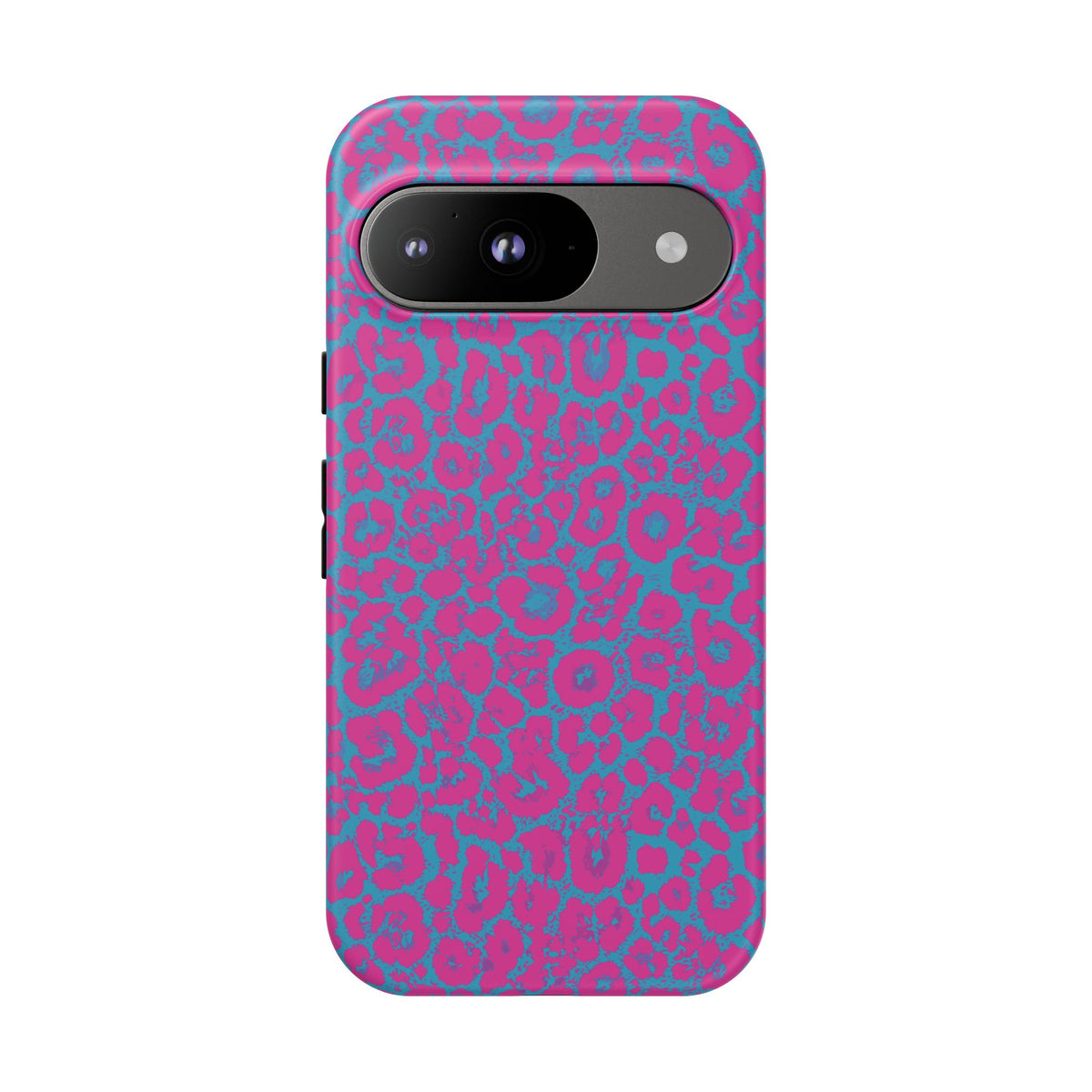 Pink Blue Leopard Tough Phone Case iPhone, Galaxy, or Google Pixel