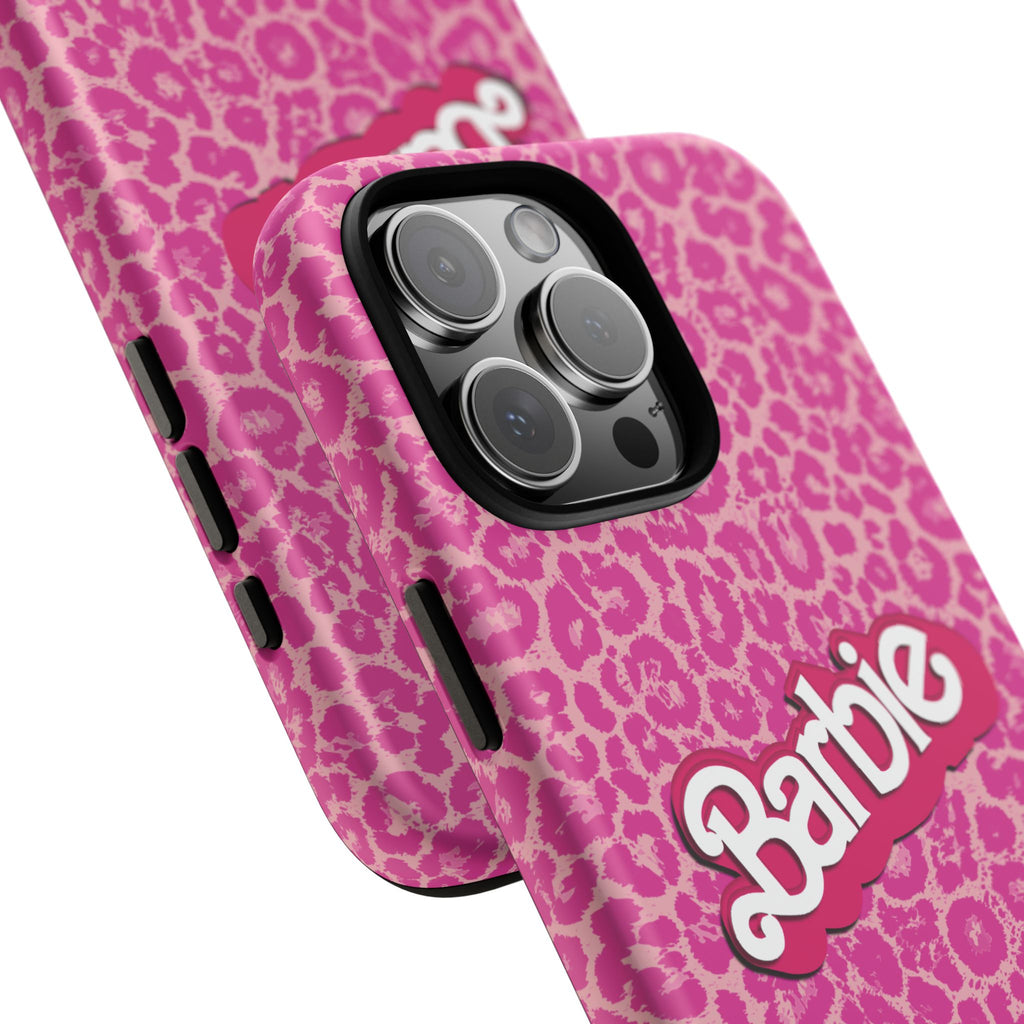 Hot Neon Pink Leopard Barb Tough Phone Case iPhone, Galaxy, or Google Pixel