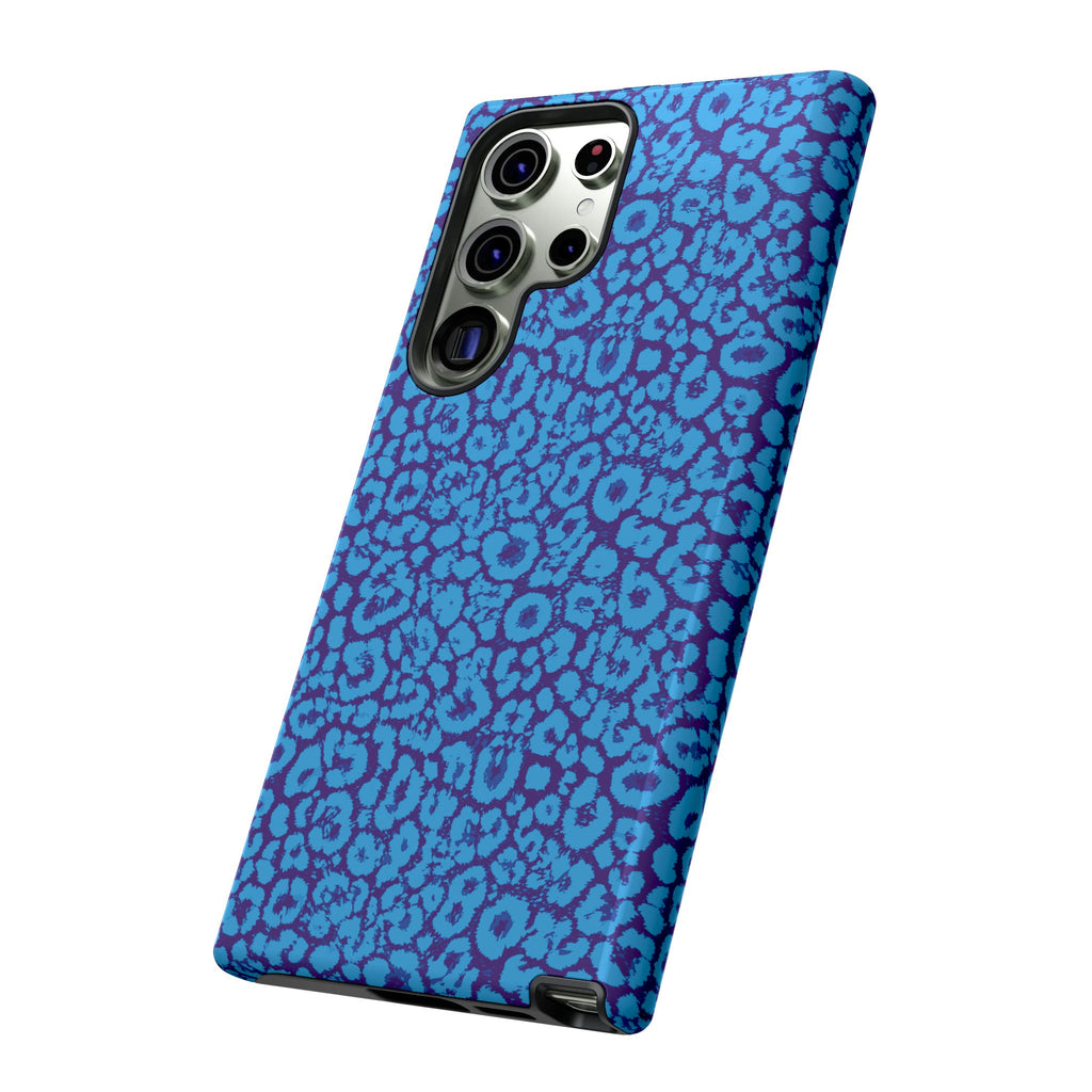 Blue Purple Leopard Tough Phone Case iPhone, Galaxy, or Google Pixel