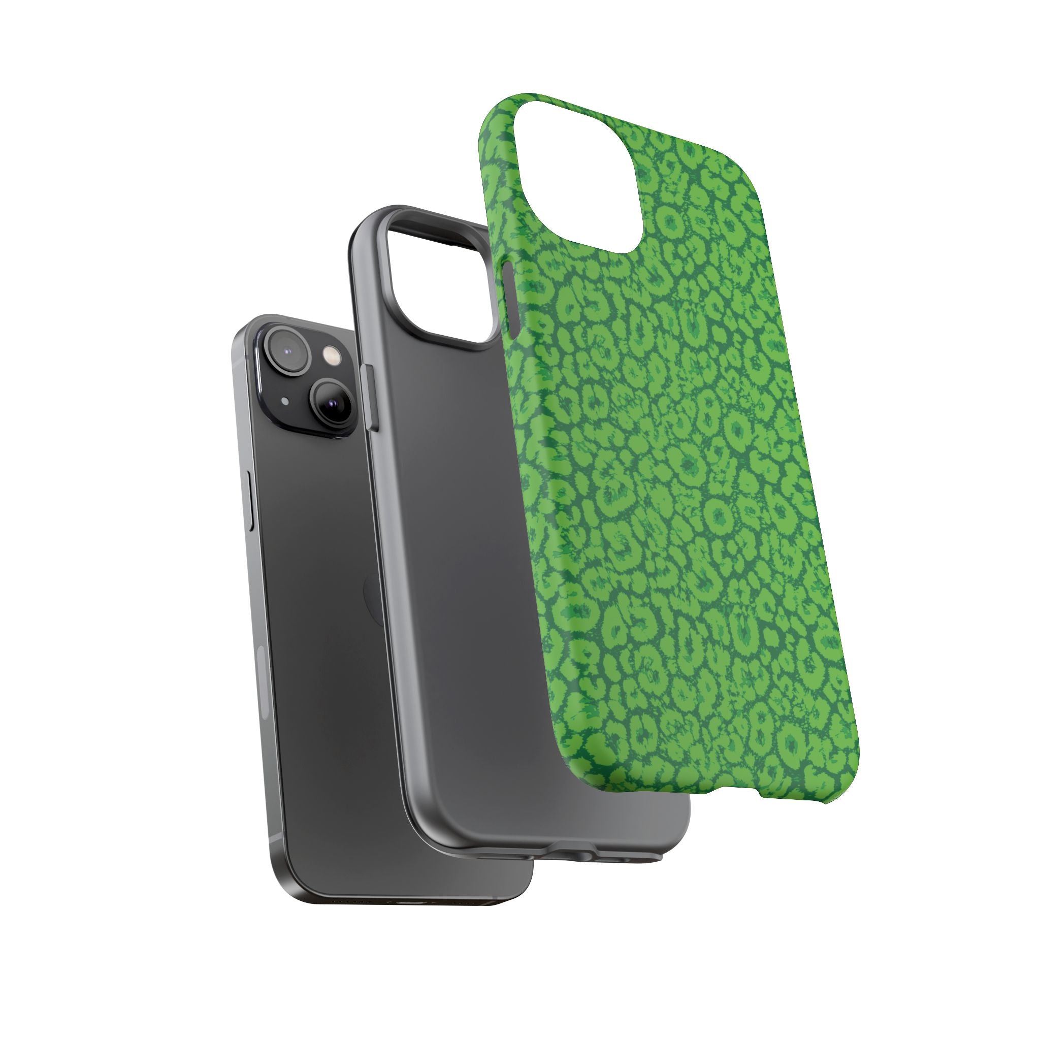 Neon Green Leopard Tough Phone Case for iPhone, Galaxy, or Google Pixel