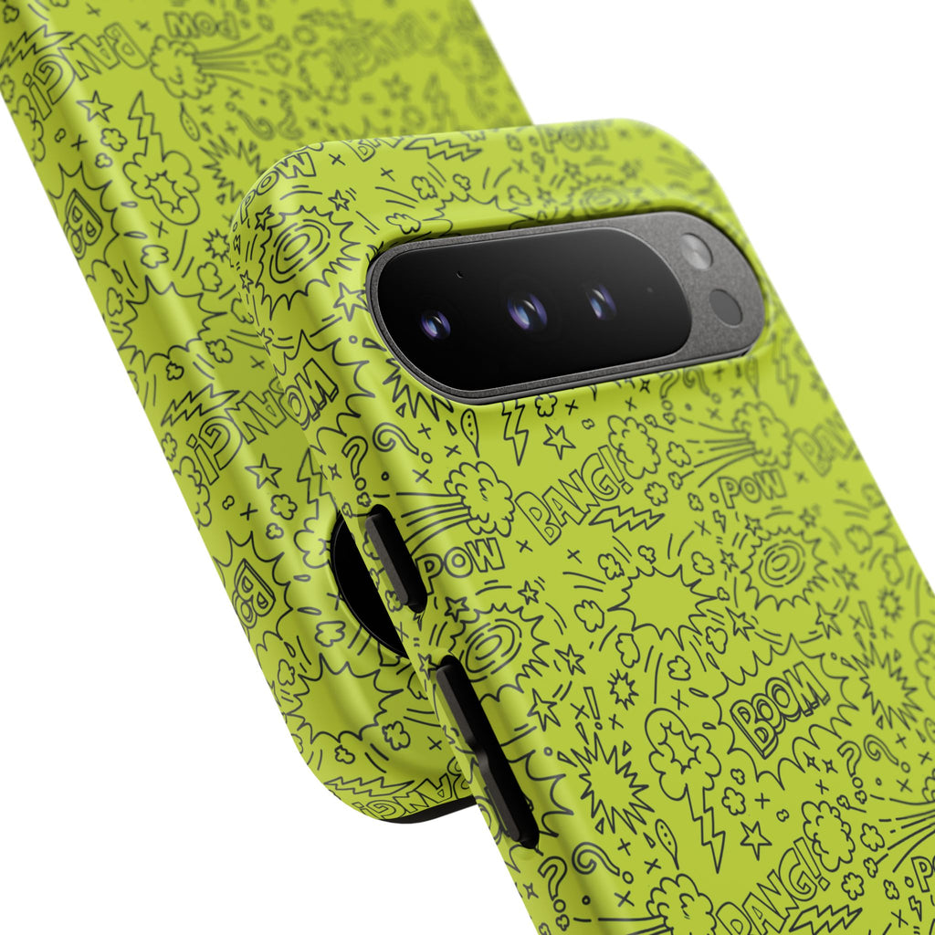 Neon Lime Wow Tough Case for iPhone, Galaxy, or Google Pixel