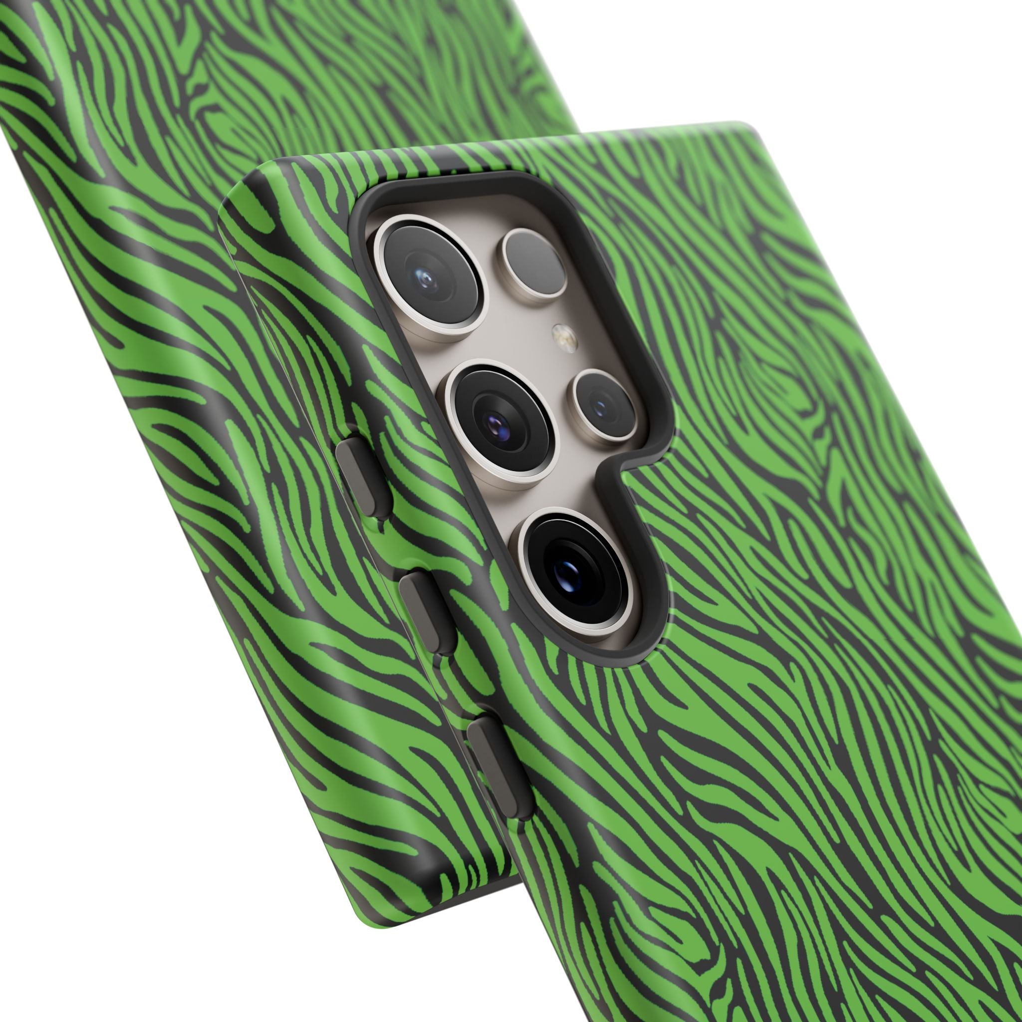 Neon Green Zebra Tough Phone Case iPhone, Galaxy, or Google Pixel