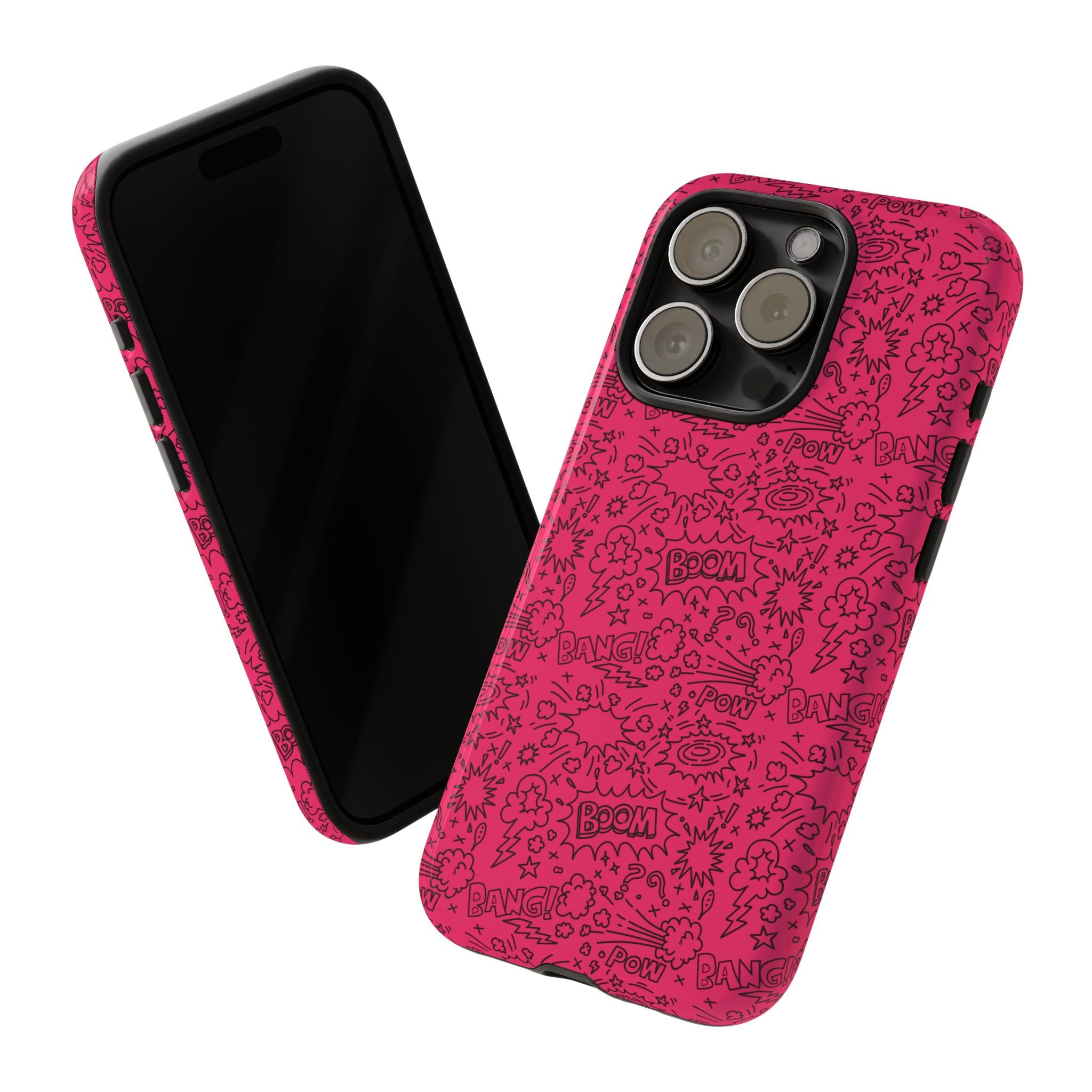 Pink Wow Tough Case for iPhone, Galaxy, or Google Pixel