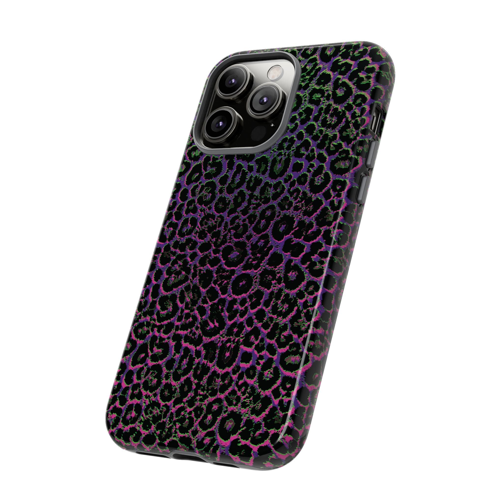 Colorful Leopard Tough Phone Case for iPhone, Galaxy, or Google Pixel