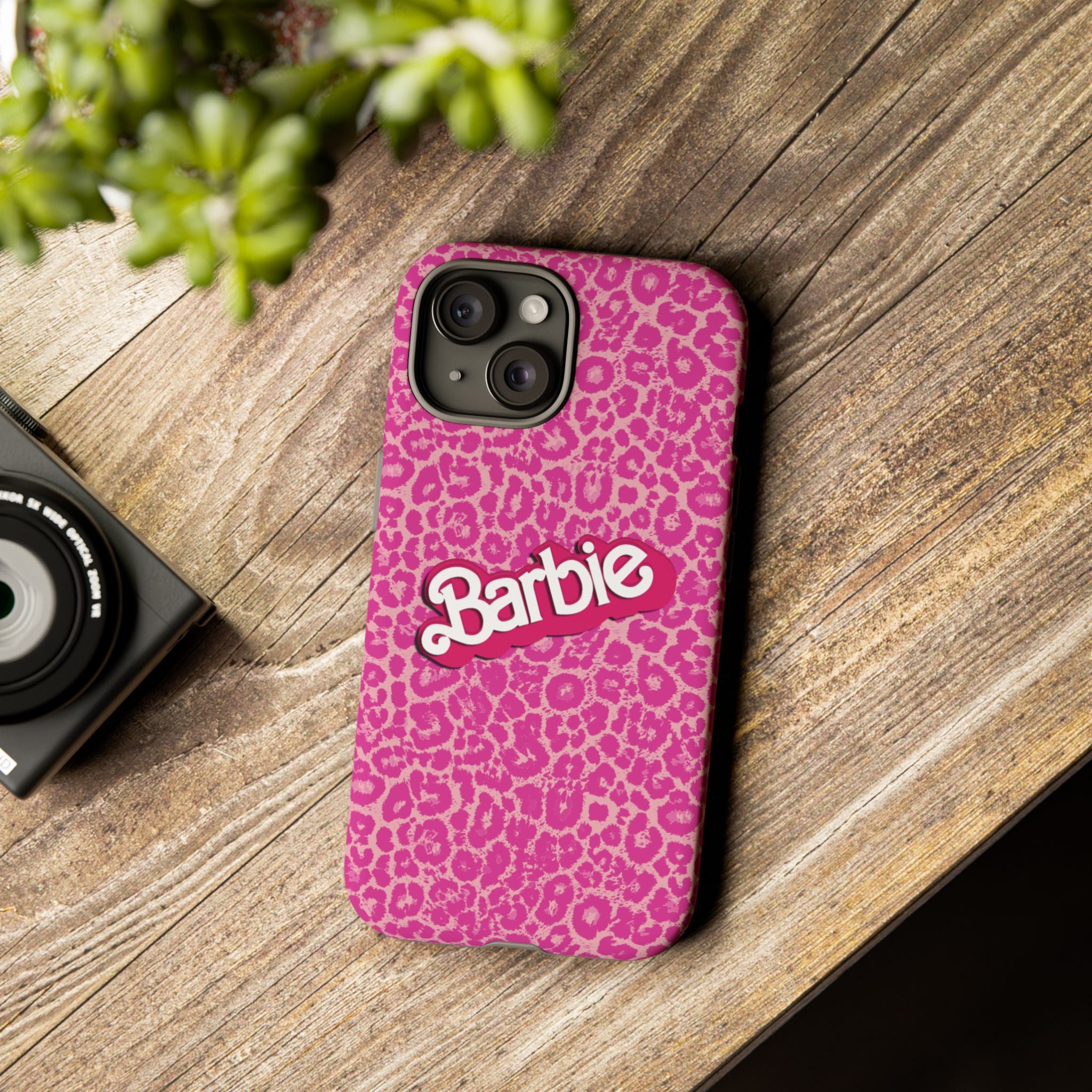 Hot Neon Pink Leopard Barb Tough Phone Case iPhone, Galaxy, or Google Pixel
