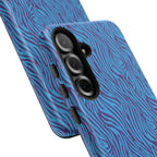 Zebra Print Blue and Purple Tough Case for iPhone, Galaxy or Google Pixel