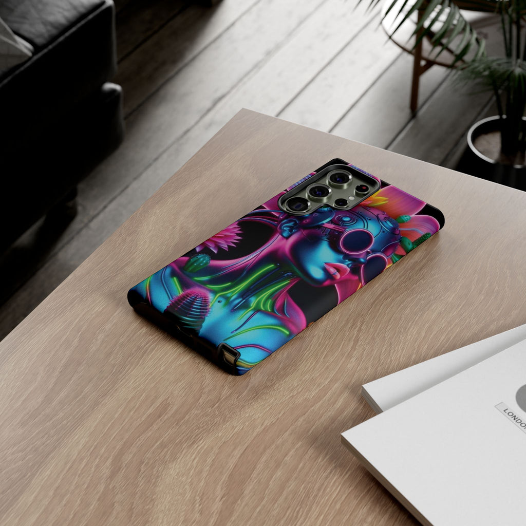 Neon Androgen Cactus Flower Tough Phone Case for iPhone, Galaxy, or Google Pixel