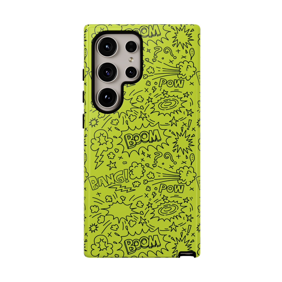 Neon Lime Wow Tough Case for iPhone, Galaxy, or Google Pixel