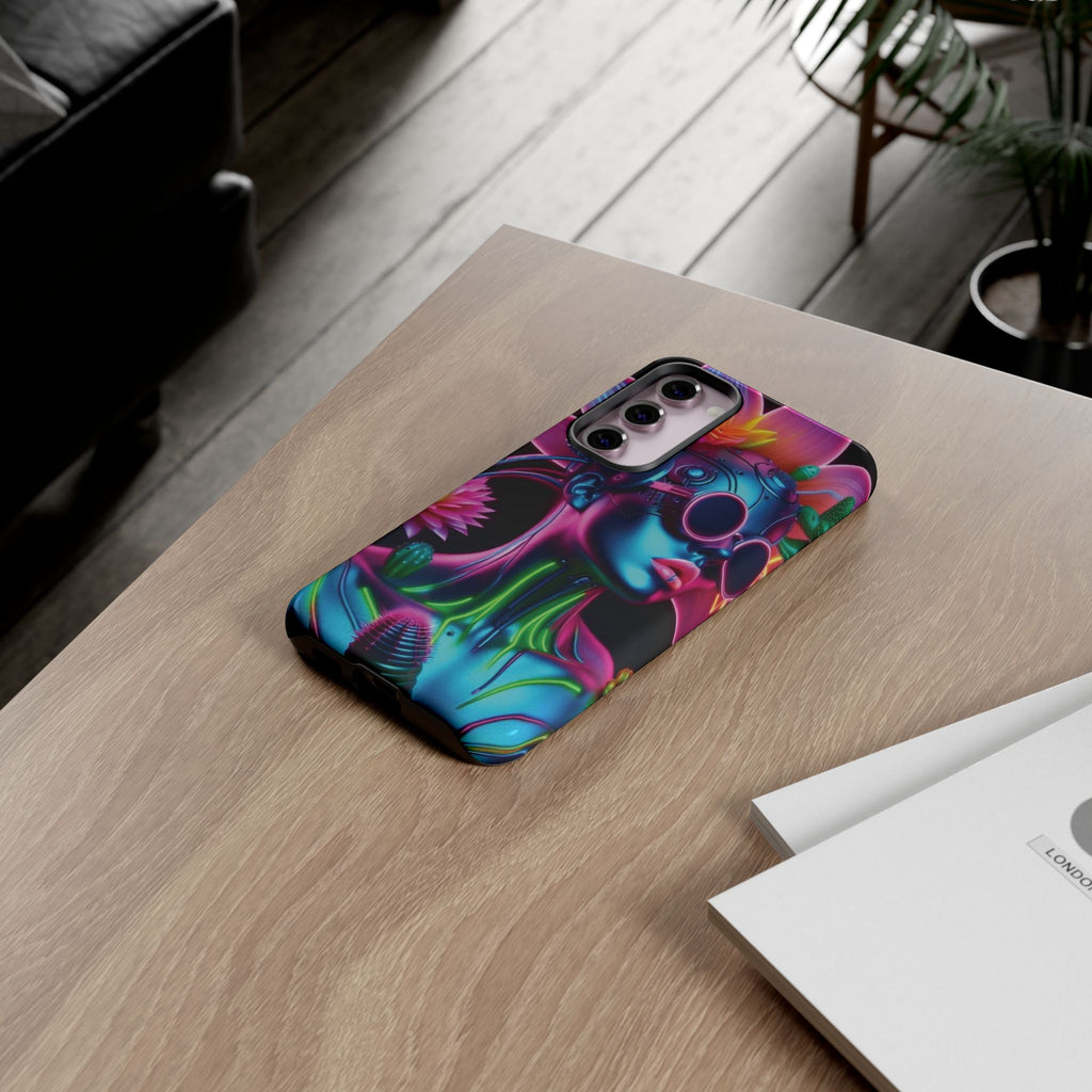 Neon Androgen Cactus Flower Tough Phone Case for iPhone, Galaxy, or Google Pixel