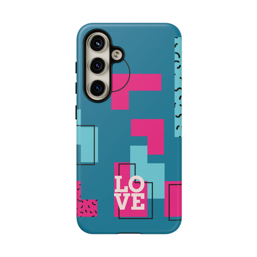 LOVE Teal Green Tough Phone Case for iPhone, Galaxy, or Google Pixel