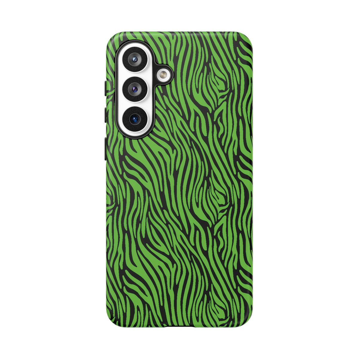 Neon Green Zebra Tough Phone Case iPhone, Galaxy, or Google Pixel