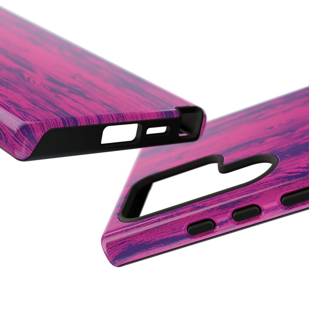 Pink Purple Wood Tough Phone Case iPhone, Galaxy, or Google Pixel