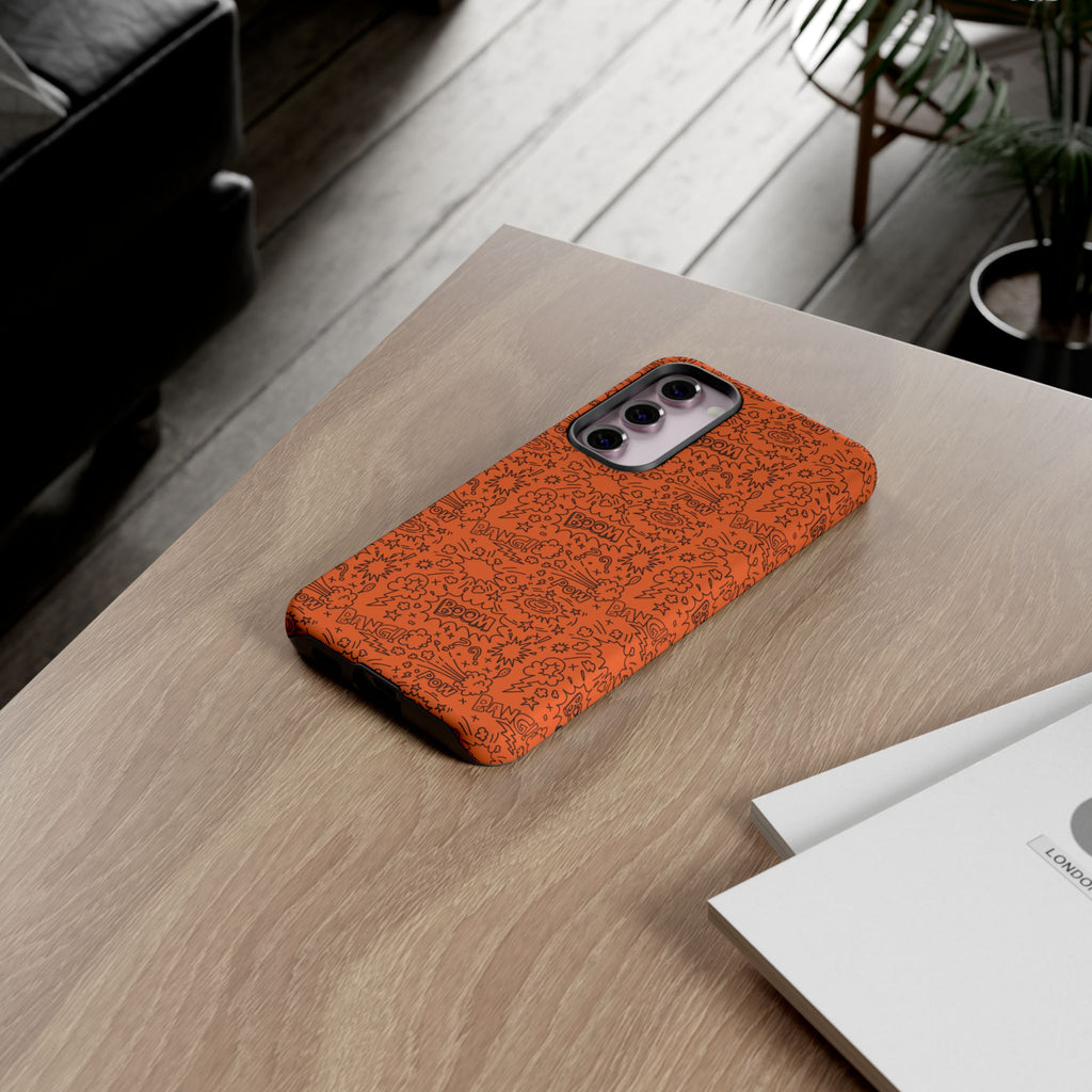 Wow Orange Tough Case for iPhone, Galaxy, or Google Pixel