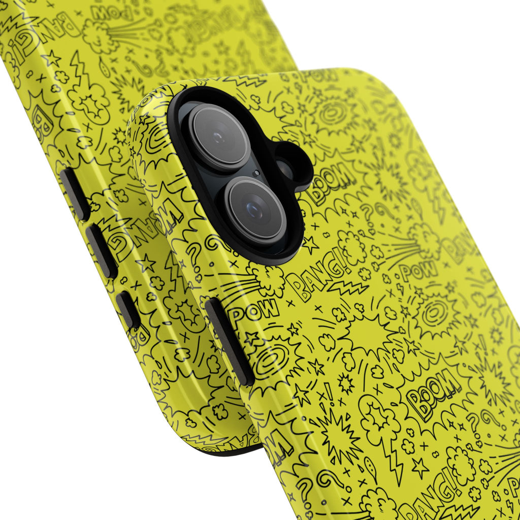 Neon Yellow Wow RG Tough Phone Case for iPhone, Galaxy, or Google Pixel