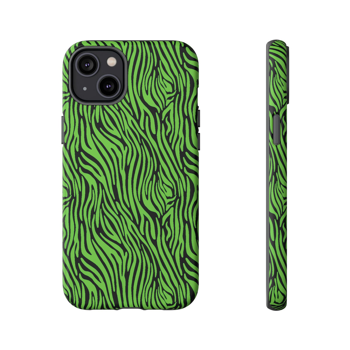 Neon Green Zebra Tough Phone Case iPhone, Galaxy, or Google Pixel