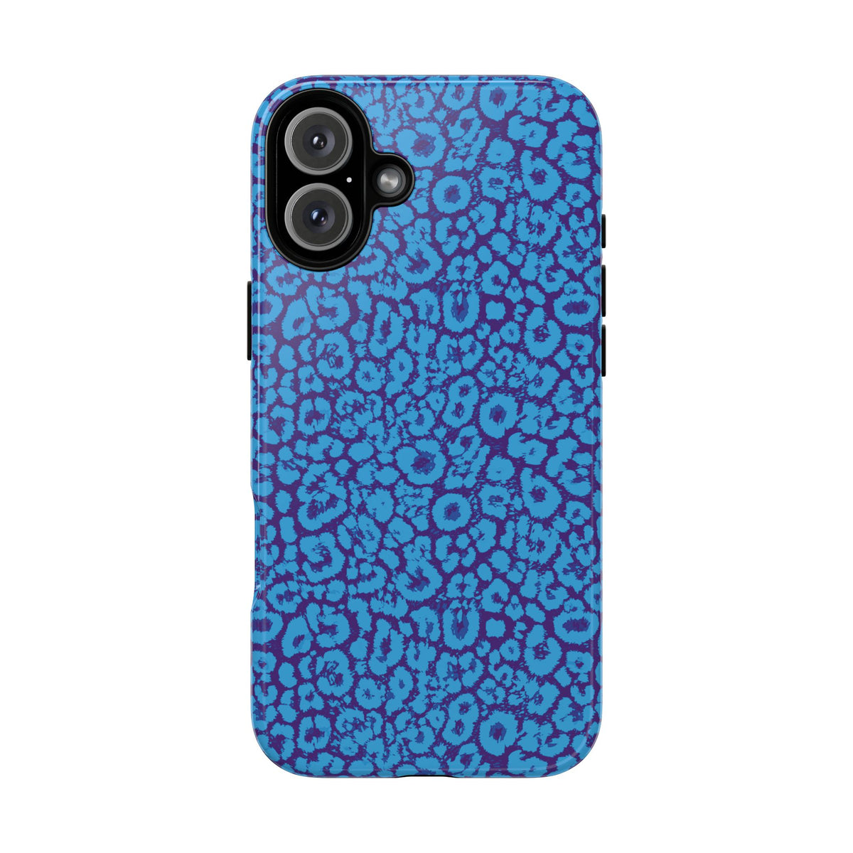 Blue Purple Leopard Tough Phone Case iPhone, Galaxy, or Google Pixel