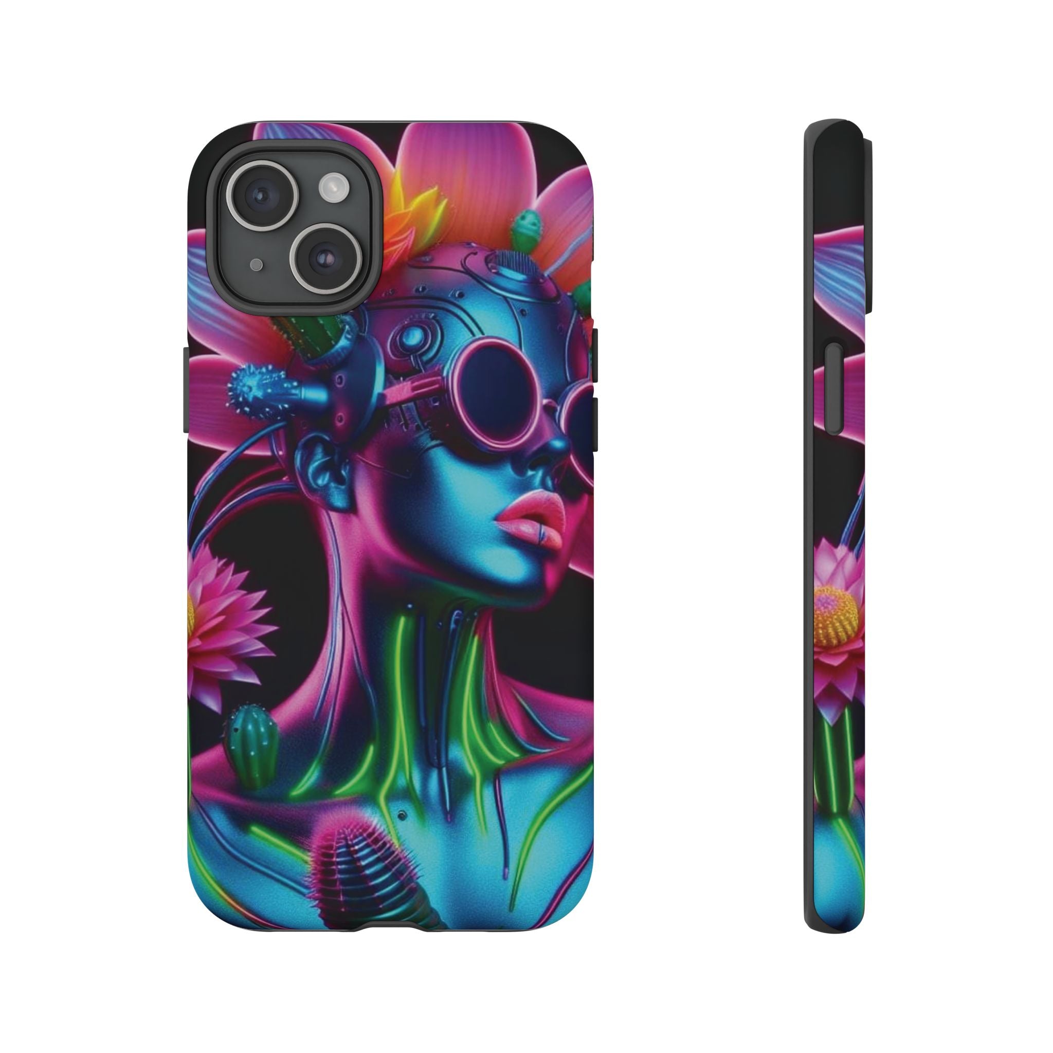 Neon Androgen Cactus Flower Tough Phone Case for iPhone, Galaxy, or Google Pixel