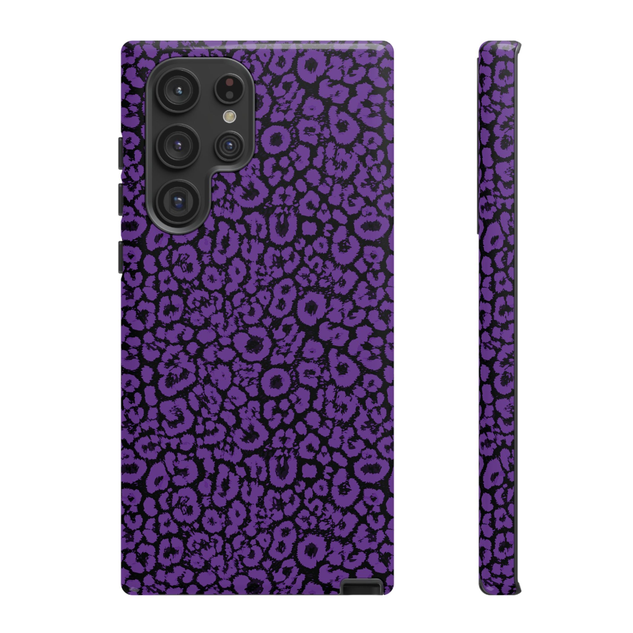 Purple Leopard Tough Case for iPhone, Galaxy or Google Pixel
