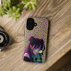 Purple Neon Lime Leopard Kz Tough Case for iPhone, Galaxy, or Google Pixel