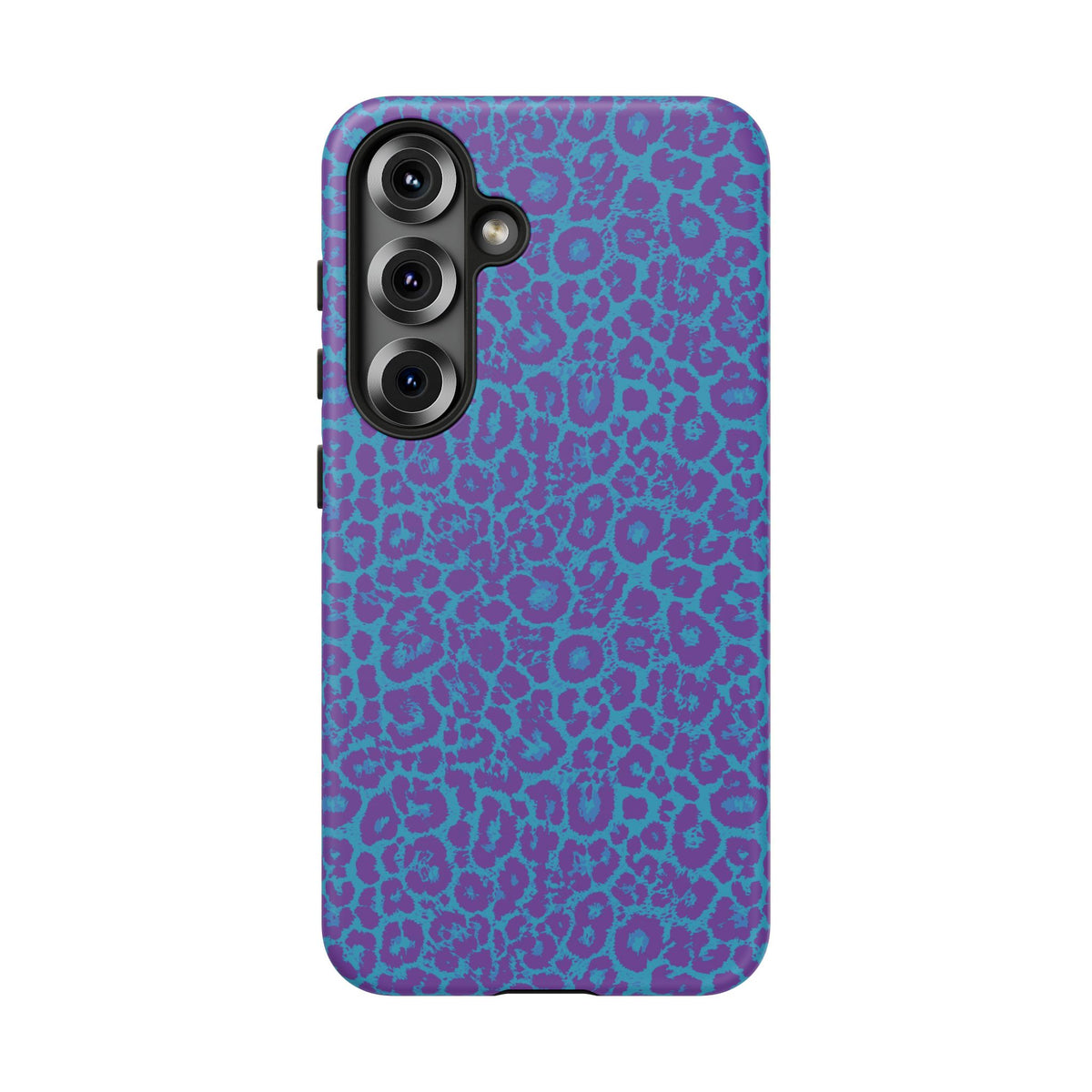Leopard Printed Purple Blue Tough Phone Case for iPhone, Galaxy, or Google Pixel