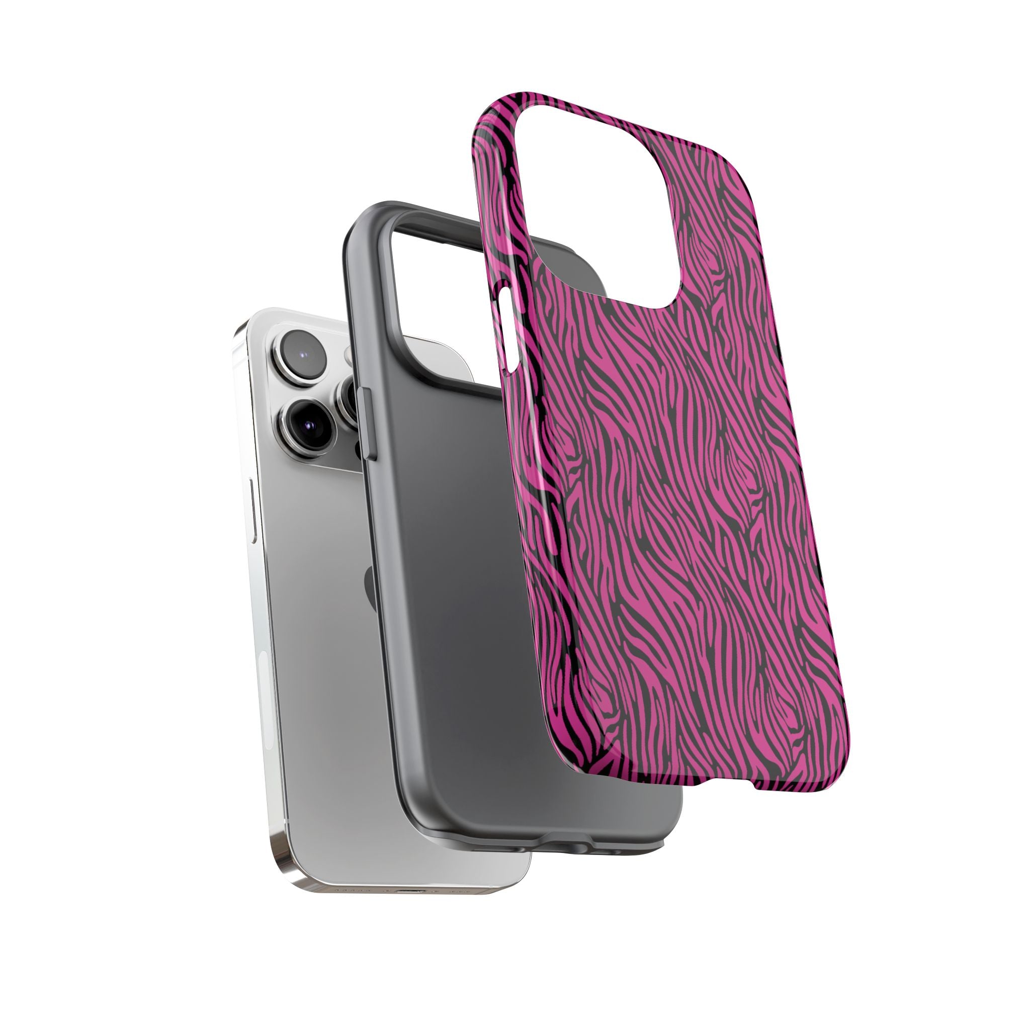 Pink Zebra Tough Phone Case for iPhone, Galaxy, or Google Pixel