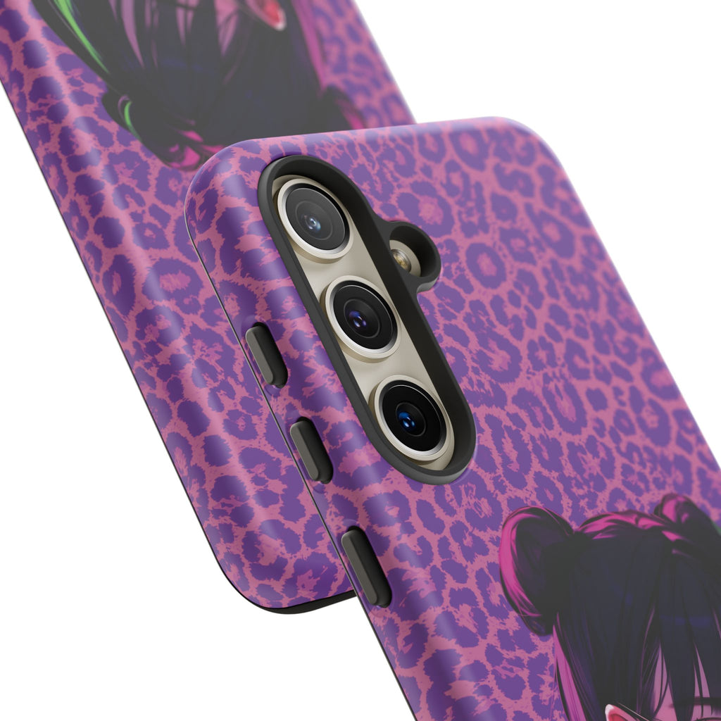 Purple Pink Leopard Kz iPhone, Galaxy and Google Tough Cases