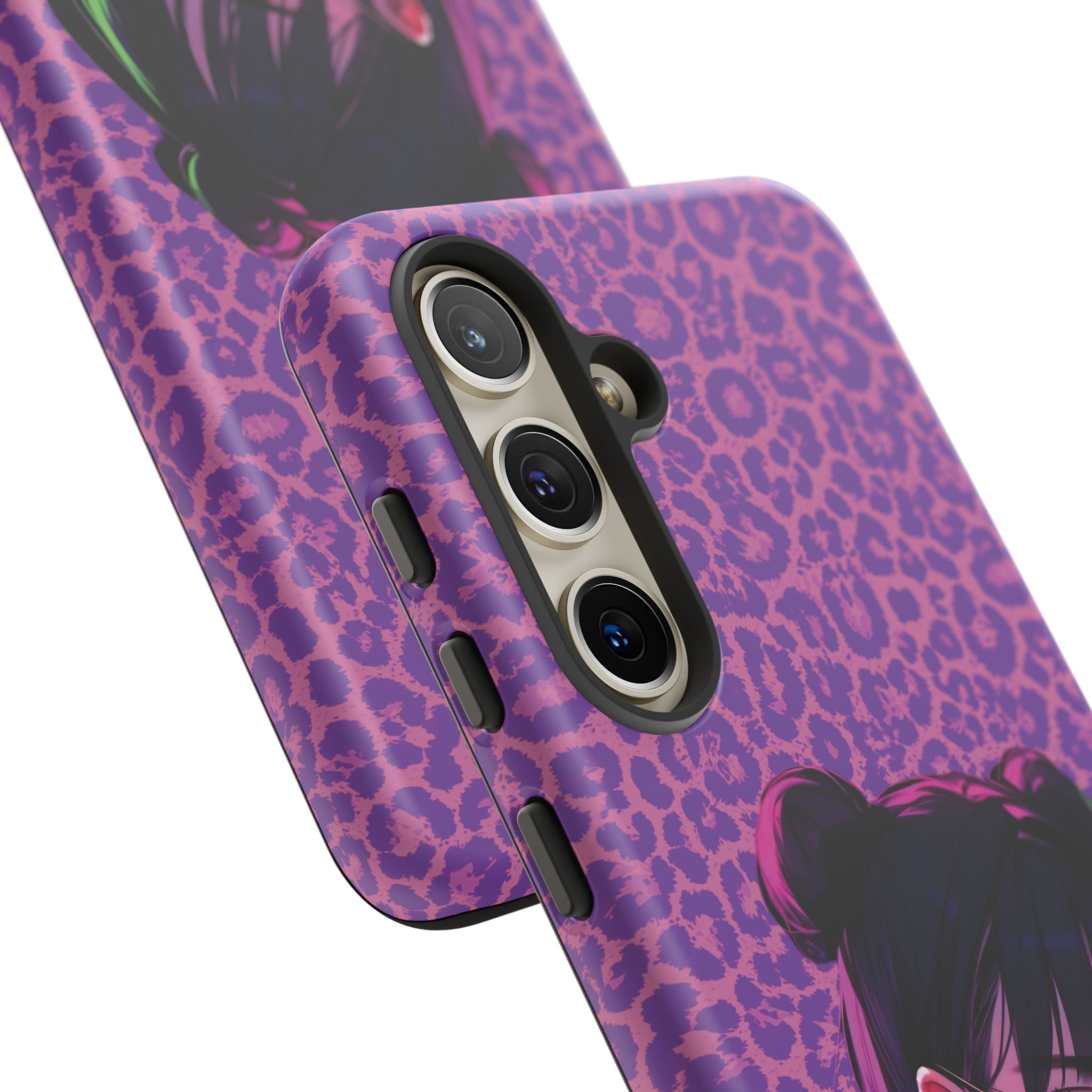 Purple Pink Leopard Kz iPhone, Galaxy and Google Tough Cases