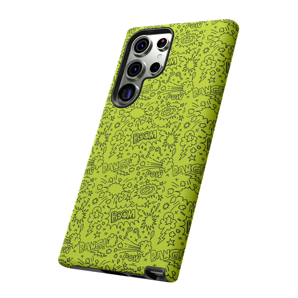 Neon Lime Wow Tough Case for iPhone, Galaxy, or Google Pixel