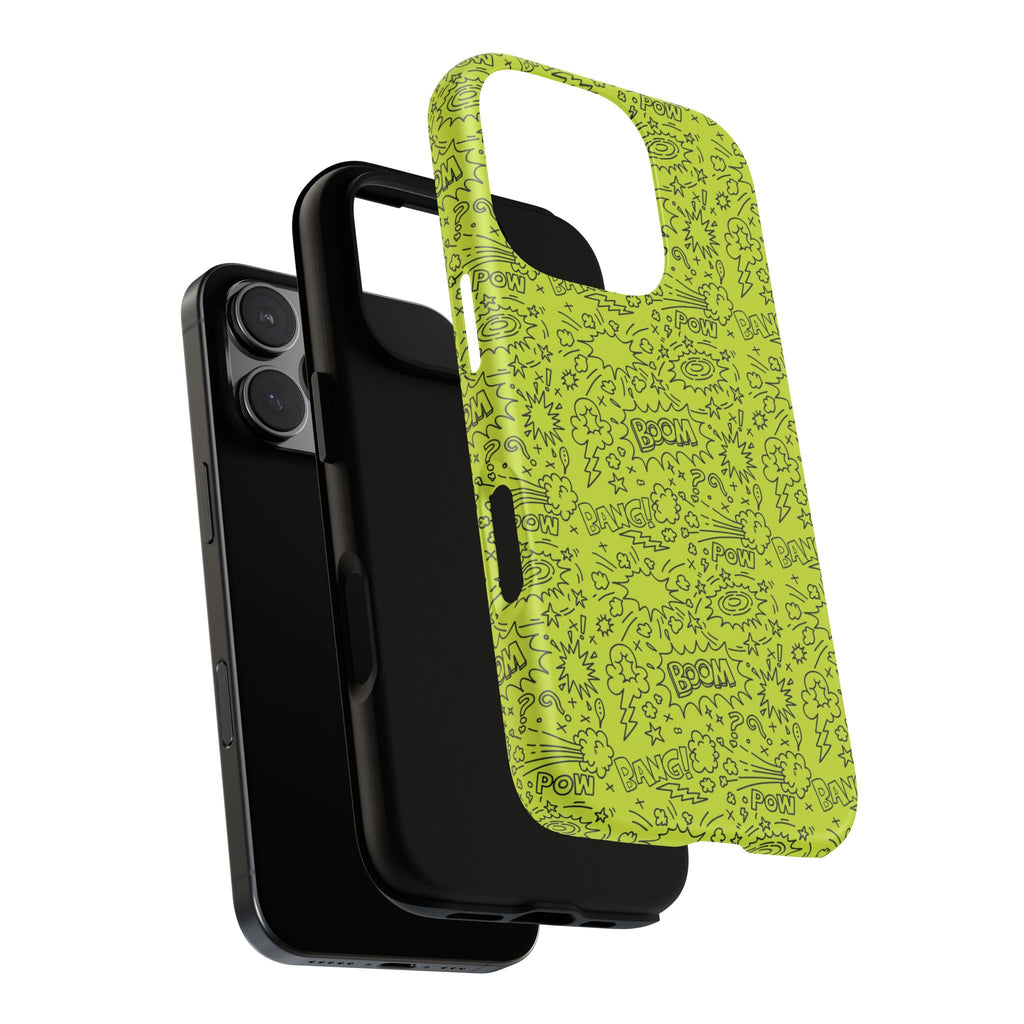 Neon Lime Wow Tough Case for iPhone, Galaxy, or Google Pixel