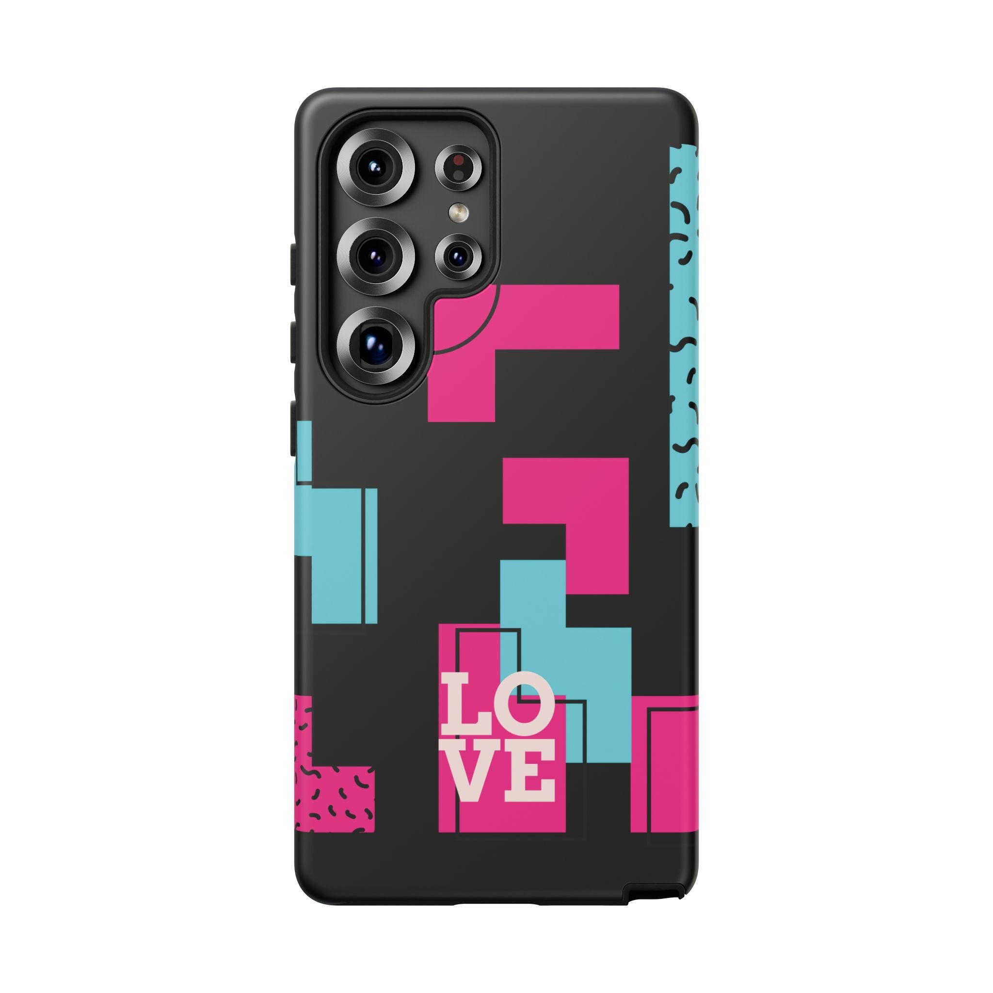 Retro Blocks LOVE Tough Case for iPhone, Galaxy or Google Pixel