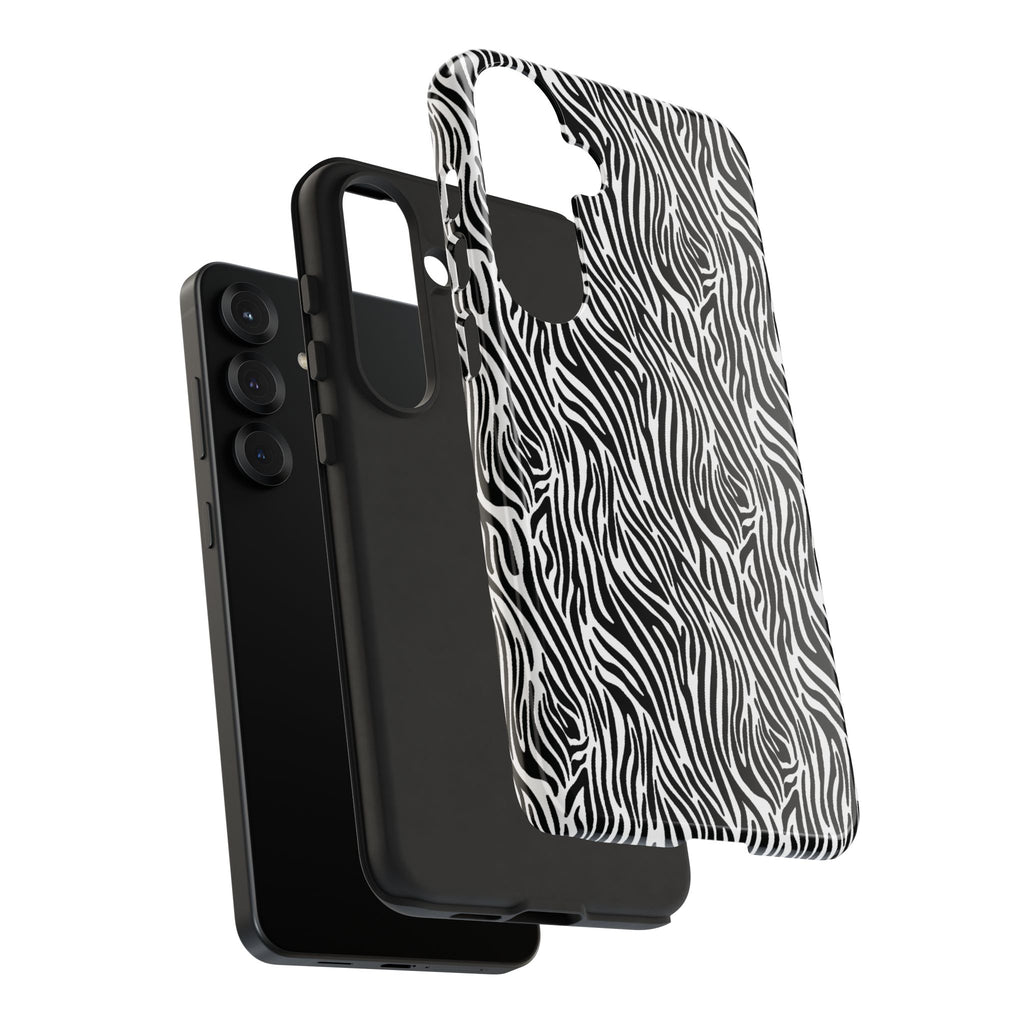 Black and White Zebra Print Tough Case iPhone, Galaxy and Google Pixel