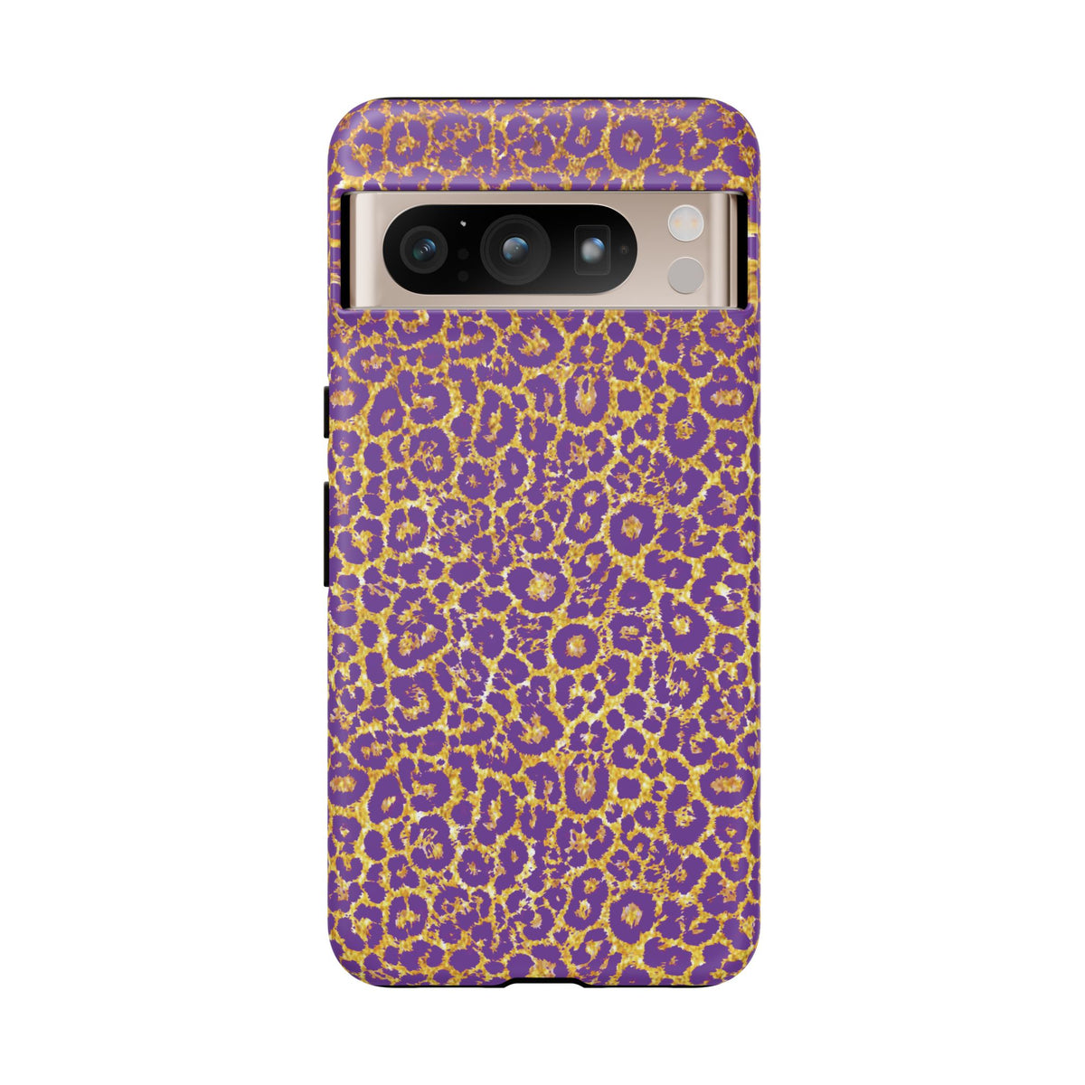 Purple Gold Leopard Tough Phone Case for iPhone, Galaxy, or Google Pixel