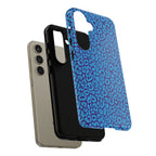 Blue Purple Leopard Tough Phone Case iPhone, Galaxy, or Google Pixel