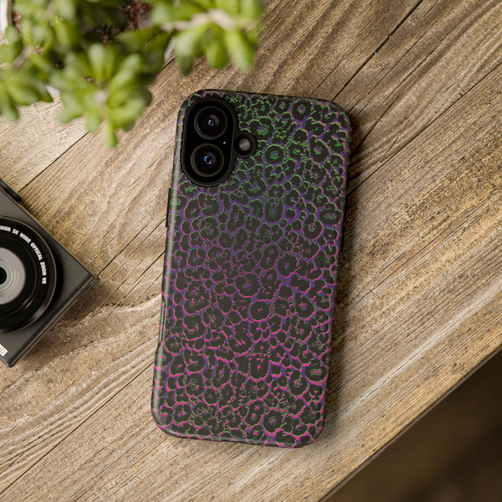 Colorful Leopard Tough Phone Case for iPhone, Galaxy, or Google Pixel