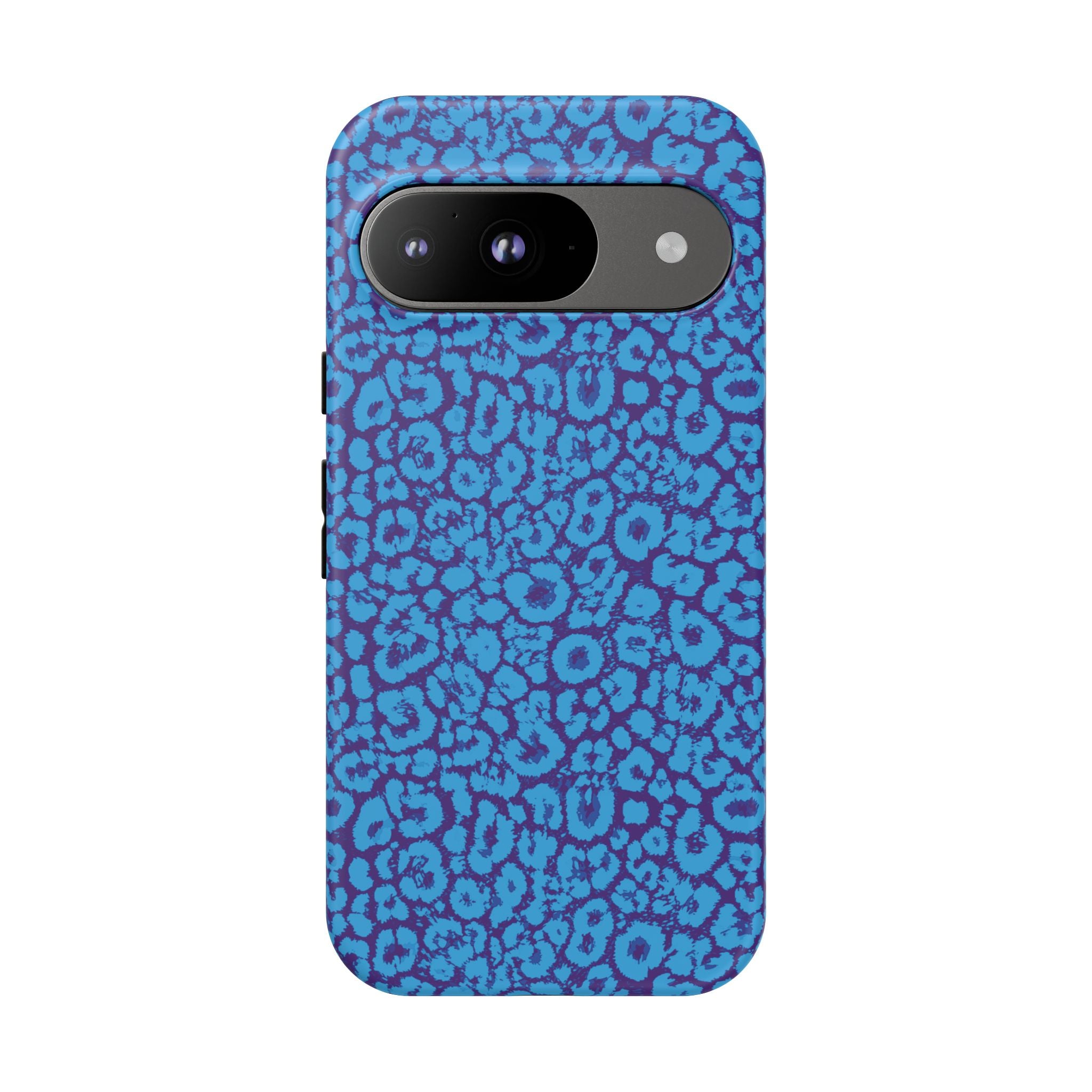 Blue Purple Leopard Tough Phone Case iPhone, Galaxy, or Google Pixel