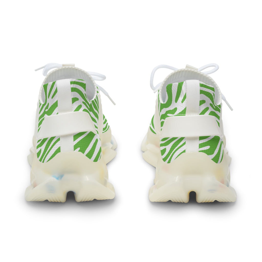 Neon Green Zebra Men's Mesh Sneakers