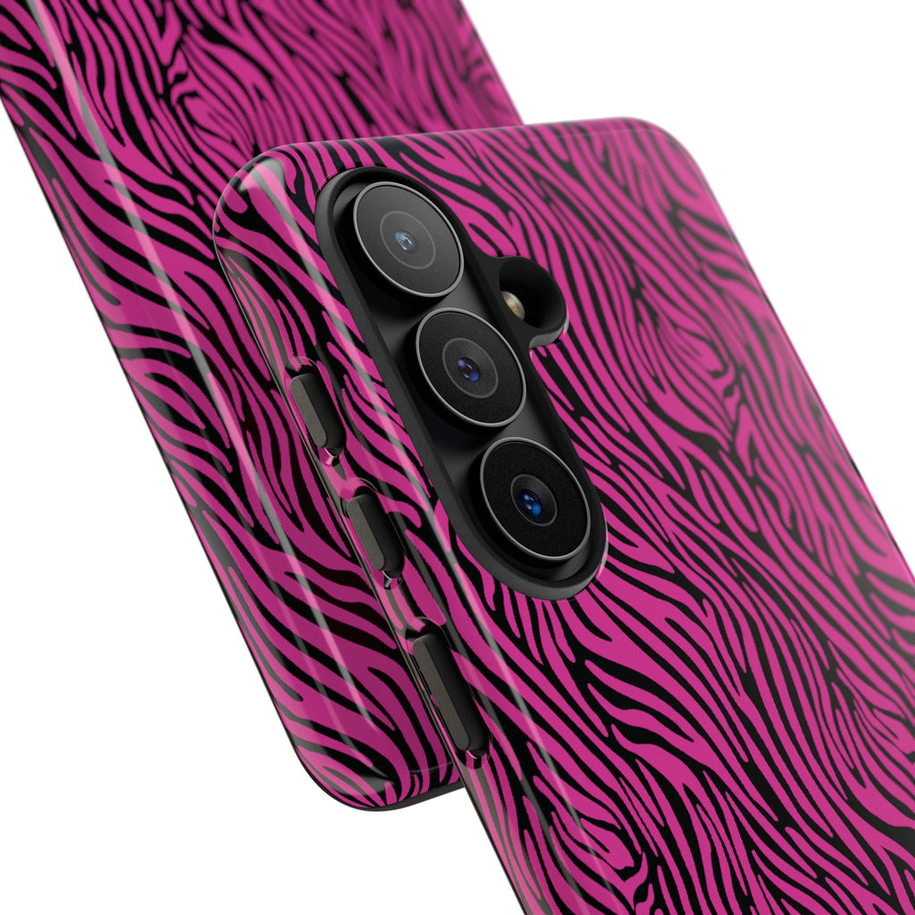 Pink Zebra Tough Phone Case for iPhone, Galaxy, or Google Pixel
