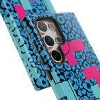LOVE Blue Leopard 80s Vibe Tough Case for iPhone, Galaxy, or Google Pixel
