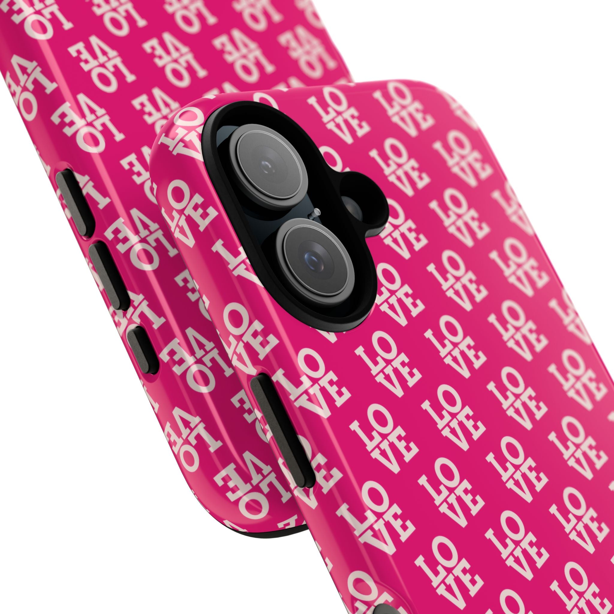 Vibrant Pink LOVE Tough Case iPhone, Galaxy, or Google Pixel