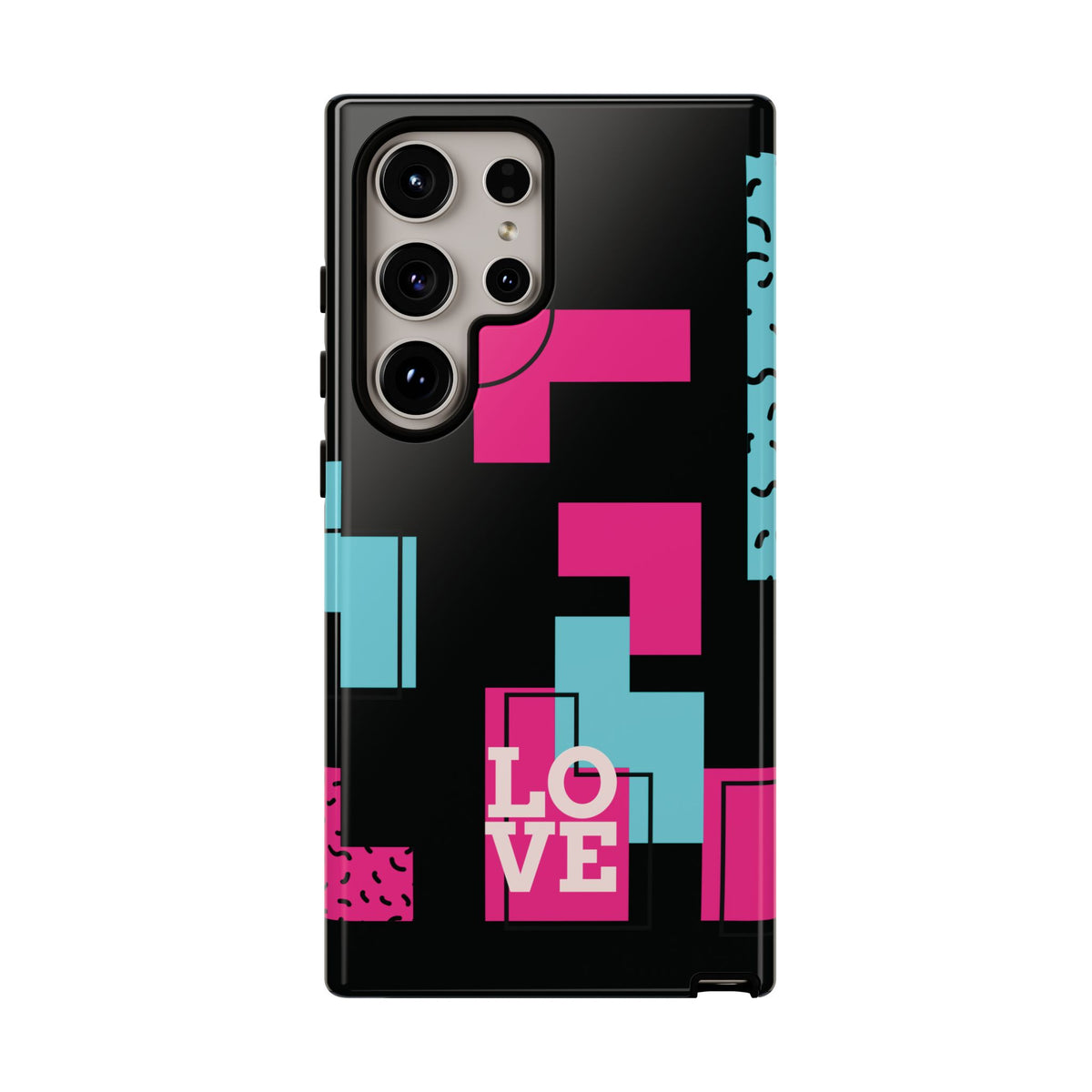Retro Blocks LOVE Tough Case for iPhone, Galaxy or Google Pixel