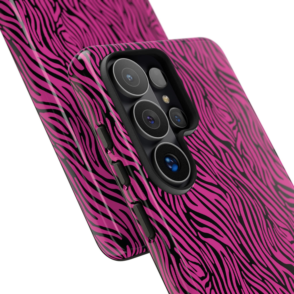 Pink Zebra Tough Phone Case for iPhone, Galaxy, or Google Pixel