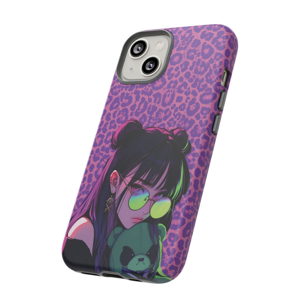 Purple Pink Leopard Kz iPhone, Galaxy and Google Tough Cases