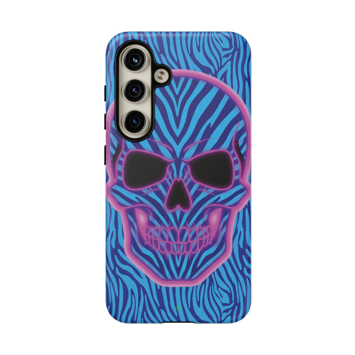Neon Zebra Skull Tough Phone Case for iPhone, Galaxy, or Google Pixel